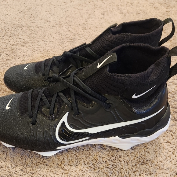 Nike Alpha Huarache NXT Metal Men's Black/WhiteCleats - DJ6517-001 New - Picture 4 of 16